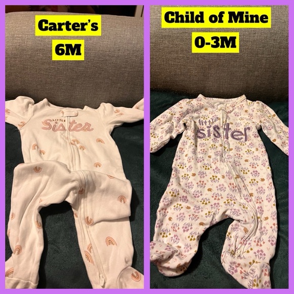 16 + items of Baby girl little sister onesies and outfits. NB, 0-3, 3-6, 6-9 - Picture 7 of 10